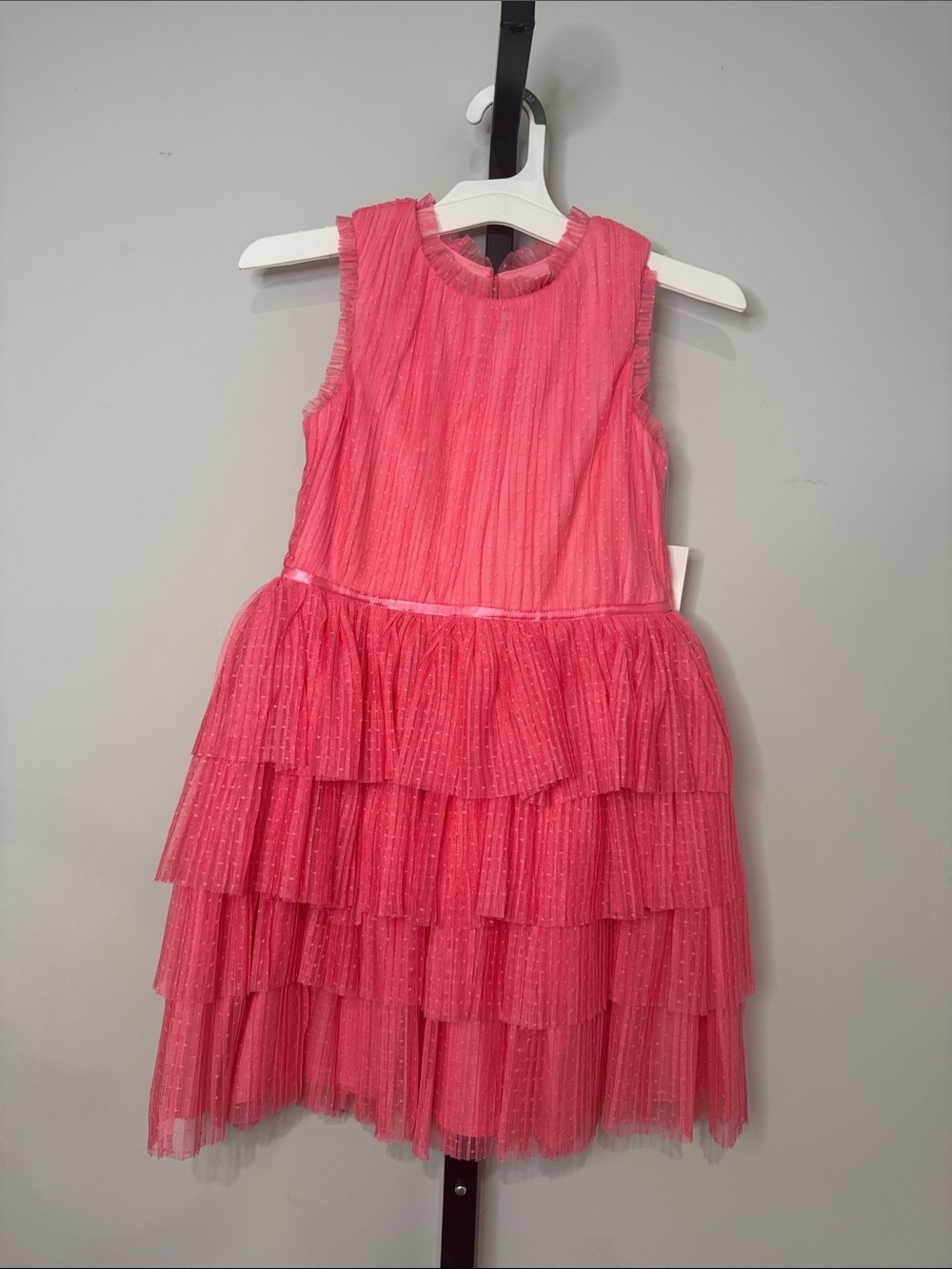 Zenzi Hot Pink Ruffled Tulle Party Dress Girls Size Medium M (8) New NWT